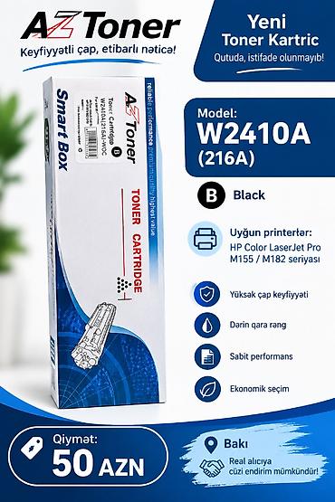 Kartriclər: AZ Toner toner kartric – Model: W2410A (216A), Black - Rəng: Qara - — 1