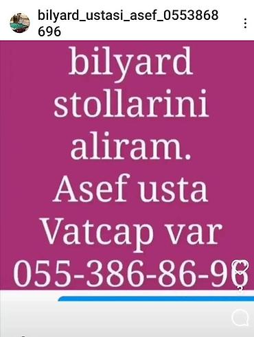 Bilyard masaları: Bilyard bilyard stollarinin qurawdrilmasi ve temiri.aksesuarlarin — 2