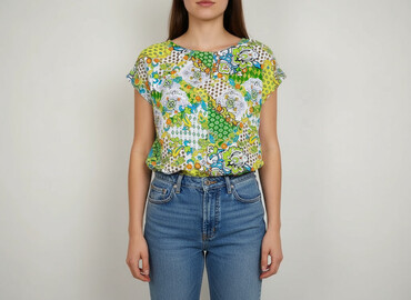 bluzki na drutach wzory: Women's blouse, size L