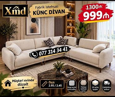 divan sifariş: Künc divan, Qonaq otağı üçün, Parça — 1