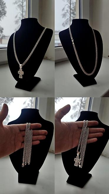 Серебряные цепочки: Цепь Панцирная с крестом Серебро 925 проба Ювелирные услуги — 5