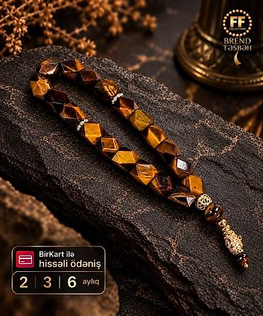 Бижутерия: Brend təsbeh – FF Collection - Material: Təbii “Pələng gözü” (tiger — 1