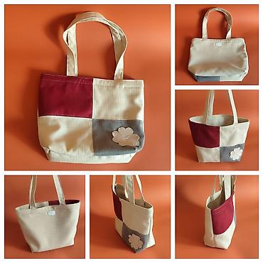 Torbe: Platnena tote torba – patchwork dizajn - Ručno šivena torba od — 1