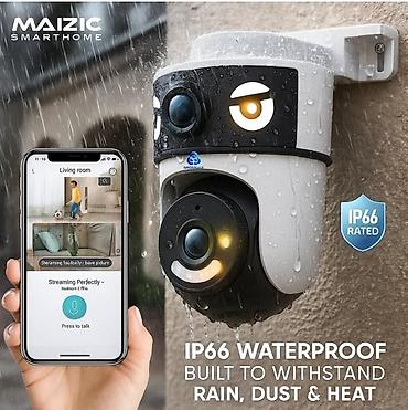 kamera 360 mobil: İkili Linzalı 360° Wi‑Fi Təhlükəsizlik Kamerası FHD iki kamera: eyni — 7