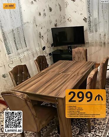 Ev və bağ: Məhsul: Masa dəsti (Kod: 3515) Xüsusiyyətlər: - Masa ölçüləri: 90 x — 1
