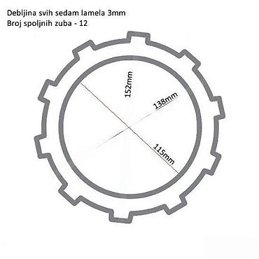 Set lamela kvačila – 7 kom - Debljina svake lamele: 3 mm - Broj