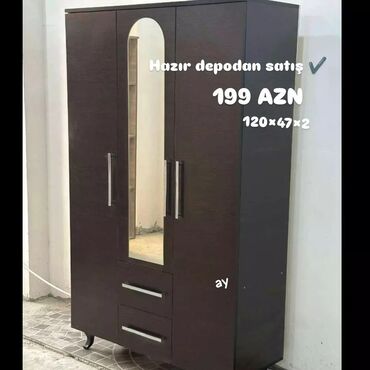 Dolablar: Yeni, Açılan, 3 qapılı Düz dolab, Qarderob, paltar dolabı, Azərbaycan — 3