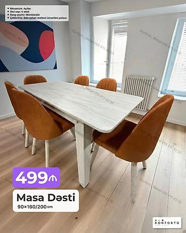 Məhsul: Masa Dəsti - Ölçü: 90×160/200 sm (açılan mexanizm) -