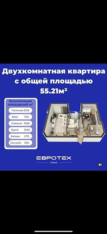 Новостройки от застройщика: Построен, 2 комнаты, 54 м² — 2