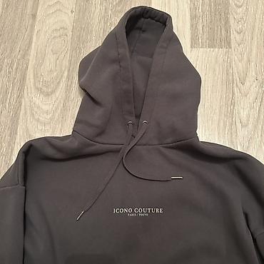 sweatshirt: ICONO COUTURE kapüşonlu sweatshirt - Rəng: qrafit/qaranlıq boz - Ön — 4