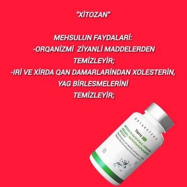 sac ve dirnaq ucun vitamin: "Xitozan" Mehsulun Faydalari: -Orqanizmi slaklardan, derman