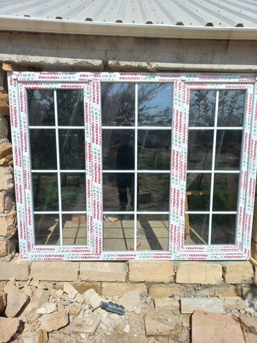 Plastik pəncərələr: Yeni İkiqat şüşə paketi Plastik pəncərə, Еni: 100 sm, Uzunluğu: 100 sm, Pulsuz quraşdırma — 11