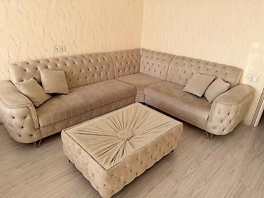 jozefin divan: Künc yumşaq mebel dəsti – klassik- modern üslubda - Dəst: L formalı — 2