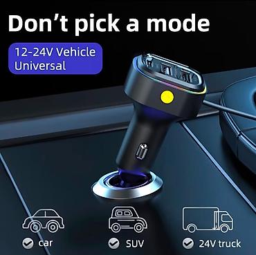 cps naviqator: Avtomobil üçün 12–24V 66W USB şarj cihazı – Type-C + 2 USB port və — 5
