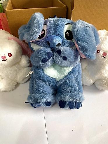 Игрушки: Мягкая игрушка «Синий стич» Имитирование дыхания и жёлтая подставка — 4