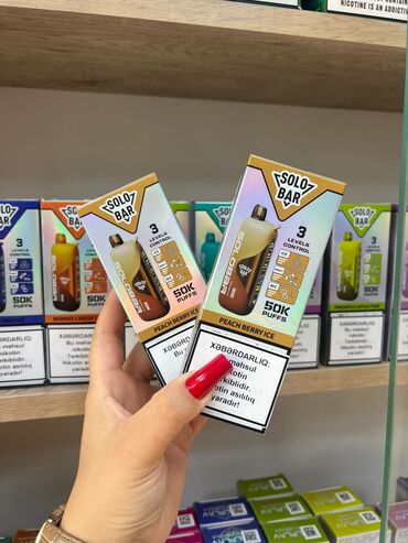 Solo Bar birdəfəlik elektron siqaret, 50K puff-a qədər istifadə imkanı