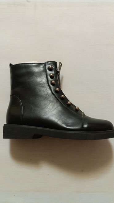 Ботинки и ботильоны: Женская осенняя обувь, (черный цвет): 1) Ботинки дерби из замши - — 17