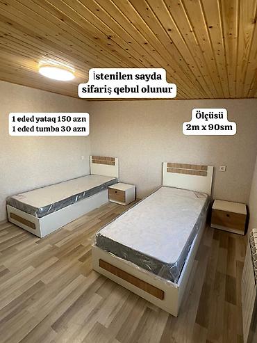 çarpayılar: 1 ədəd çarpayı 150₼. Tumba 30₼. Çatdırılma mümkündür. Ünvan — 1