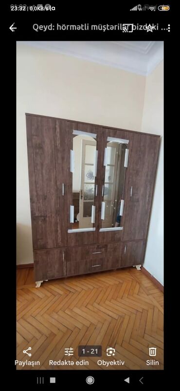 Dolablar: Yeni, Açılan, 4 qapılı Düz dolab, Qarderob, paltar dolabı, Azərbaycan — 26