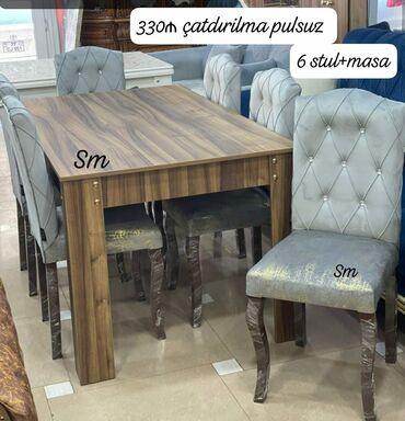 Masa və oturacaq dəstləri: Mətbəx üçün, Yeni, Açılan, Dördbucaq masa, 4 stul — 21