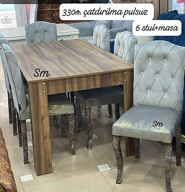 Masa və oturacaq dəstləri: Mətbəx üçün, Açılmayan, Dördbucaq masa, 2 stul — 35