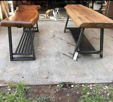 bež sofa: UNIKATNE KLUPE DRVO&METAL | Izrada nameštaja po meri Drvo& — 2