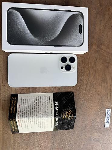 iphone 15 pro max baki: IPhone 15 Pro Max, 256 GB, White Titanium, Face ID, Barmaq izi, Simsiz şarj — 4