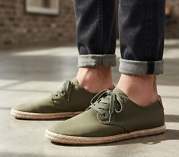 mammut cipele: Muške platnene espadrile sa pertlama – maslinasto zelene - Gornjište — 1