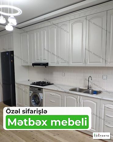 Özəl sifarişlə hazırlanmış mətbəx mebeli - Klassik dizaynlı, ağ