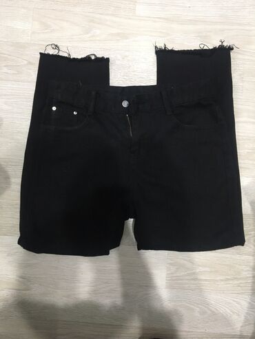 джинсы с подтяжками: Брюки New Jeans, L (EU 40), цвет - Черный