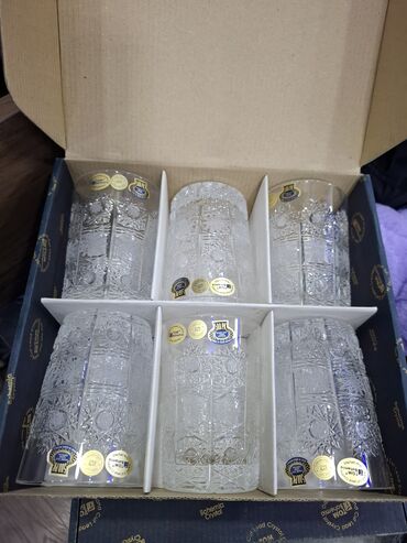 Qədəhlər: Stəkanlar, Xrustal, 6 ədədli dəst, 200 ml, Çexiya