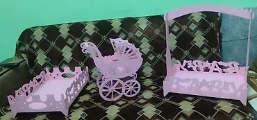 shaxta baba: Dekorativ “Baby” dəsti – 3 ədəd - Rəng: açıq çəhrayı - Material — 1
