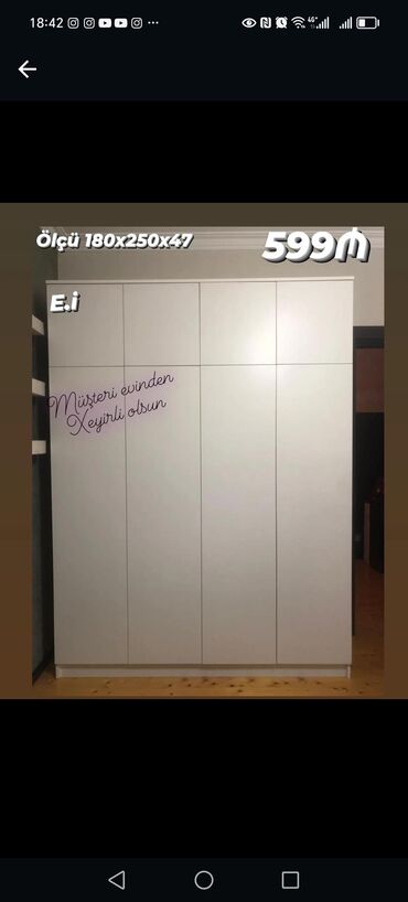 Dolablar: Yeni, Kupe, 5 qapı Düz dolab, Dolab-asılqan, Azərbaycan — 22