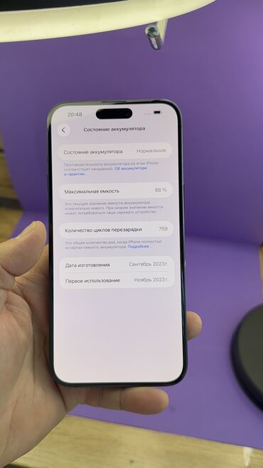 Apple iPhone: IPhone 15 Pro Max, Б/у, 256 ГБ, В рассрочку, 88 % — 17