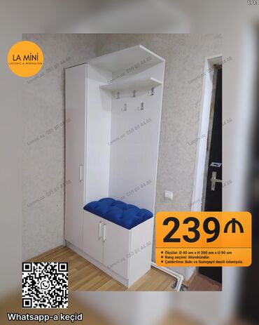 Dolablar: Yeni, Kupe, 1 qapı Düz dolab, Dəhliz dolabı, Azərbaycan