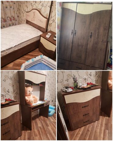 yatağ dəsdi: Oğlan və qız üçün, İşlənmiş, Təknəfərlik çarpayı, Yazı masası, Dolab, Termo