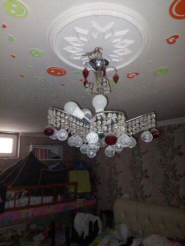 heyet ucun isiqlar: Çılçıraq, 5 lampa, Xrustal