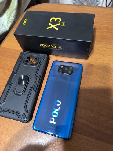 зарядные устройства для телефонов 1 5 a: Poco X3 NFC, Б/у, 128 ГБ, цвет - Синий, 2 SIM