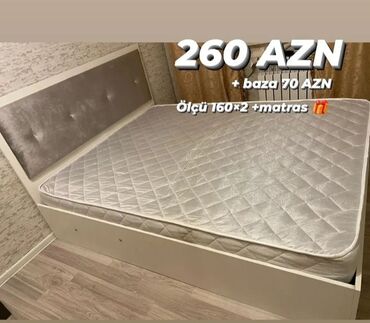 Mebel: Yeni, İkinəfərlik çarpayı, Bazasız, Matras ilə, Siyirməsiz, Azərbaycan