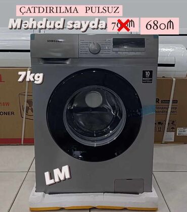 8km masin bazari: Стиральная машина Samsung, 7 кг, Новый, Автомат, Без сушки, Нет кредита, Бесплатная доставка