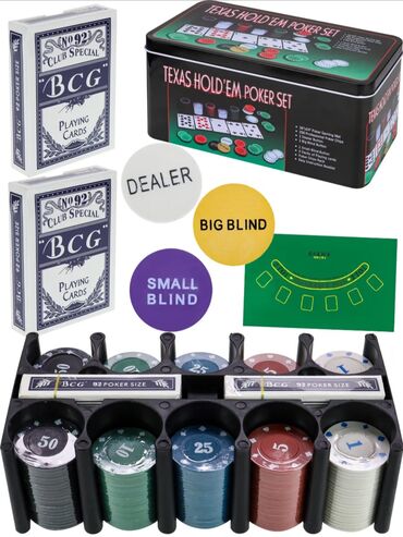Настольные игры: Набор для покера "Texas Hold'em" в металлическом кейсе — 9