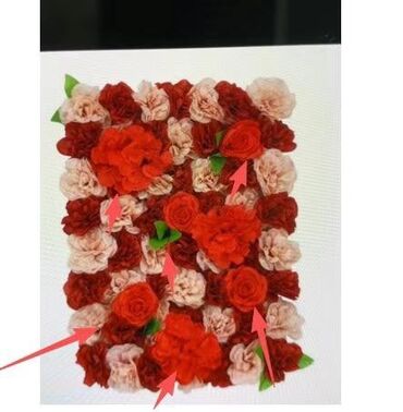 Süni güllər: Dekorativ süni gül paneli – kvadrat modul - Dizayn: sıx çiçək — 16