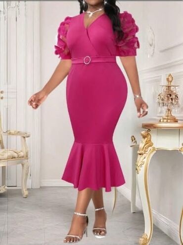 Haljine: 🌟Elegantna midi haljina sa efekt rukavima ✅Vise boja Cena 3700 din Vel na lalafo.rs — 10 Haljine: 🌟Elegantna midi haljina sa efekt rukavima ✅Vise boja Cena 3700 din Vel — 10