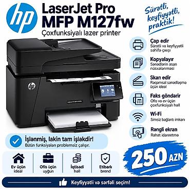 işlənmiş printer: 🖨️ HP LaserJet Pro MFP M127fw — Satılır! Ev və ofis istifadəsi üçün — 1