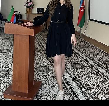 Qadınlar üçün qara köynək-don - Model: düyməli köynək tipli don -