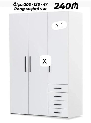 balaca şkaf: G_1 model geyim şkafı - Ölçü: 200 × 120 × 47 sm - Rəng seçimi var - — 1