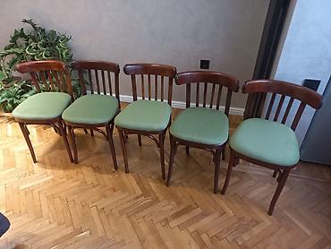 qədimi stul: Qedimi Venskiy stullar 5 eded. - Material: bərk ağac karkas — 2