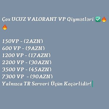 ps3 pult qiymeti: Çox ucuz qiymətə "VALORANT" vp satışı. Wp yazin