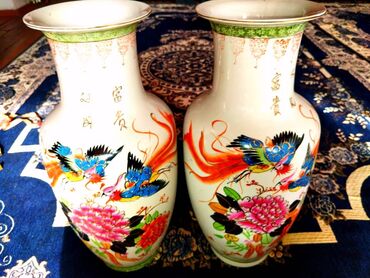remni i pojasa: Китайская большая фарфоровая ваза(пара). Новая, винтажная, ручная