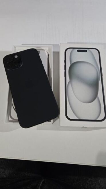 телефоны в рассрочку каракол: IPhone 15, 128 ГБ, Black Titanium, Заряддоочу түзүлүш, Коргоочу айнек, Каптама, 96 %